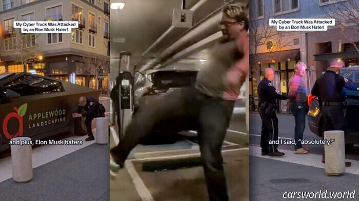 Elon Musk Hater prende a calci un Cybertruck e se ne pente immediatamente / Carscoops